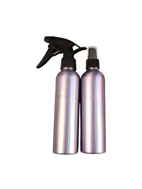 Aluminum Spray & Pump Bottles 2-Pack With Black Caps For Plant Garden Beauty Or